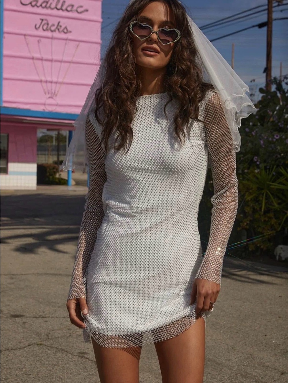 12th tribe white rhinestone dress